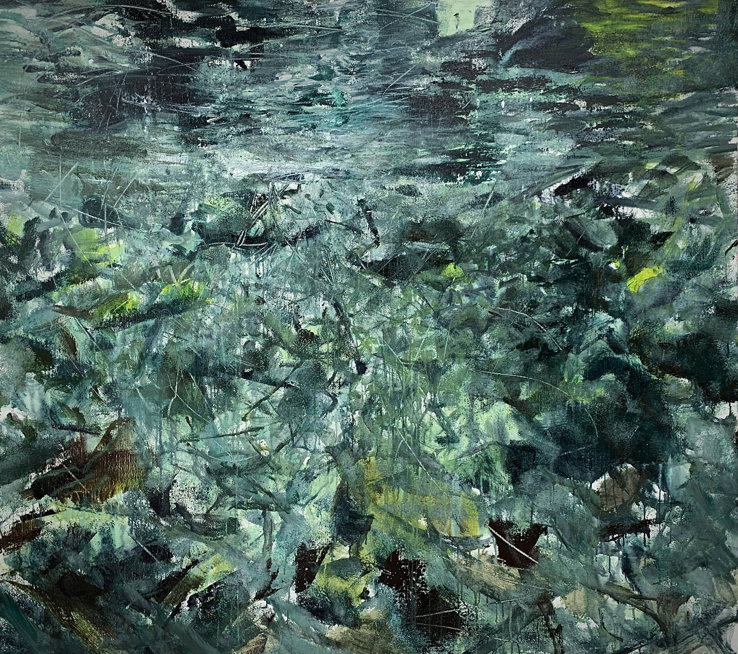 【画作】黑暗中有一盏明亮的灯光,油画艺术家陈明华作品欣赏_cm_丙烯