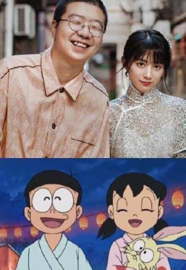 李诞黑尾酱撞脸大雄和静香,网友:这是大雄被黑最惨的一次_对比_事情