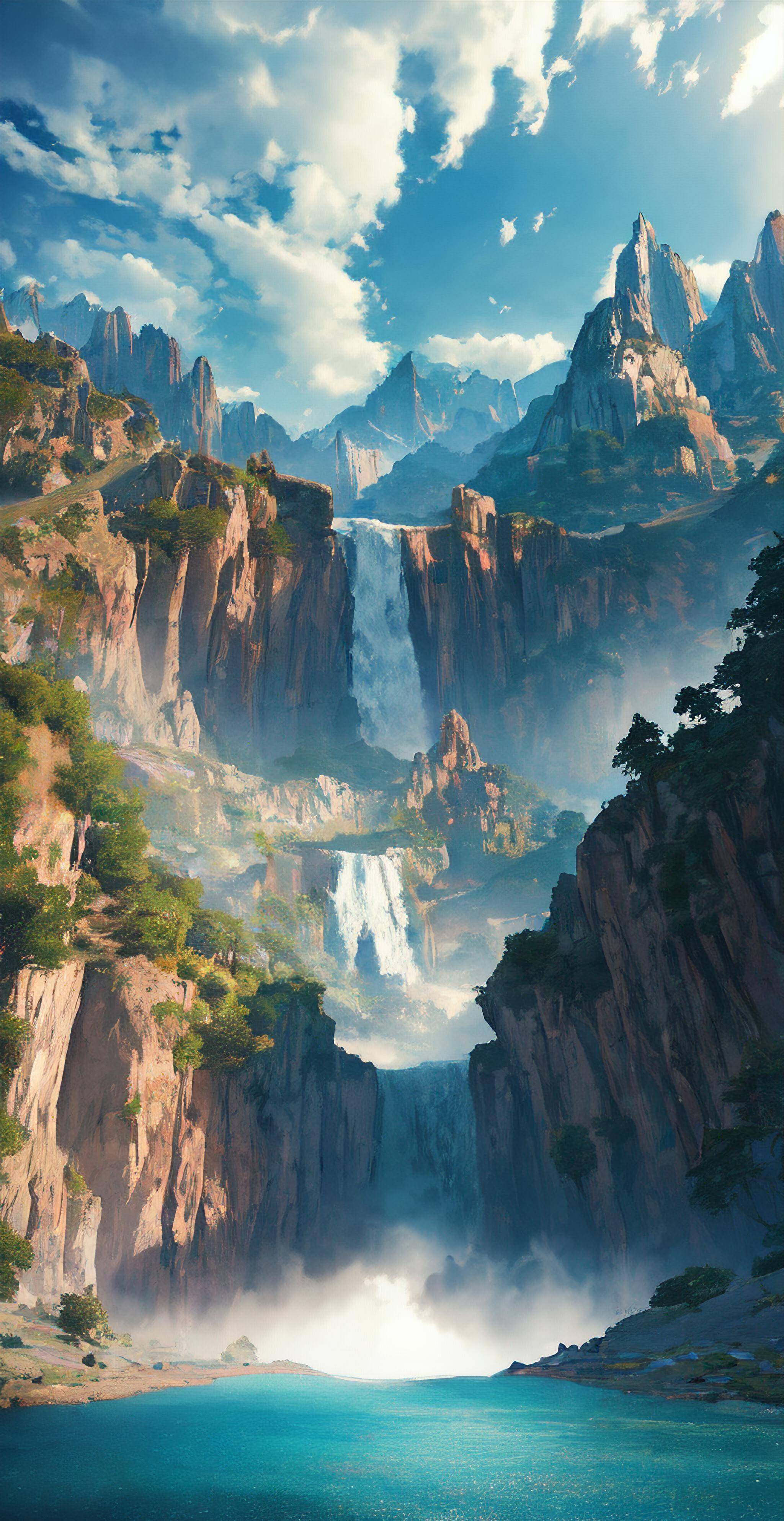 ai绘画!山峰云雾神秘雨林 高山雨林的壮丽风景 神秘且美丽!