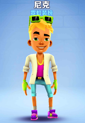 地铁跑酷迈阿密版本的形象和滑板_尼克_外观_帽子