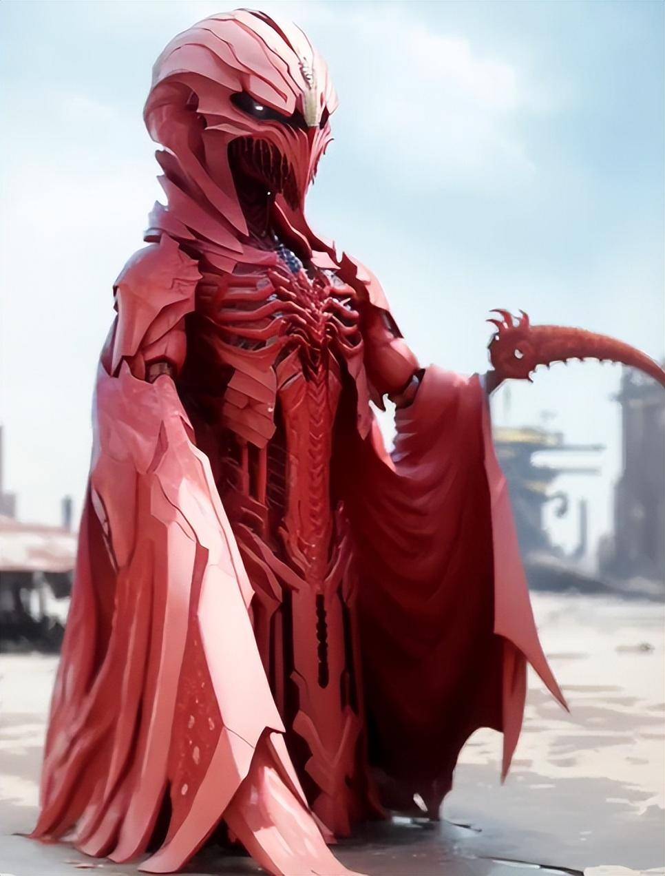 ai重绘效果对比:图2:布莱克恩多雷欧剧中的最后一个圆盘生物,也是圆谷