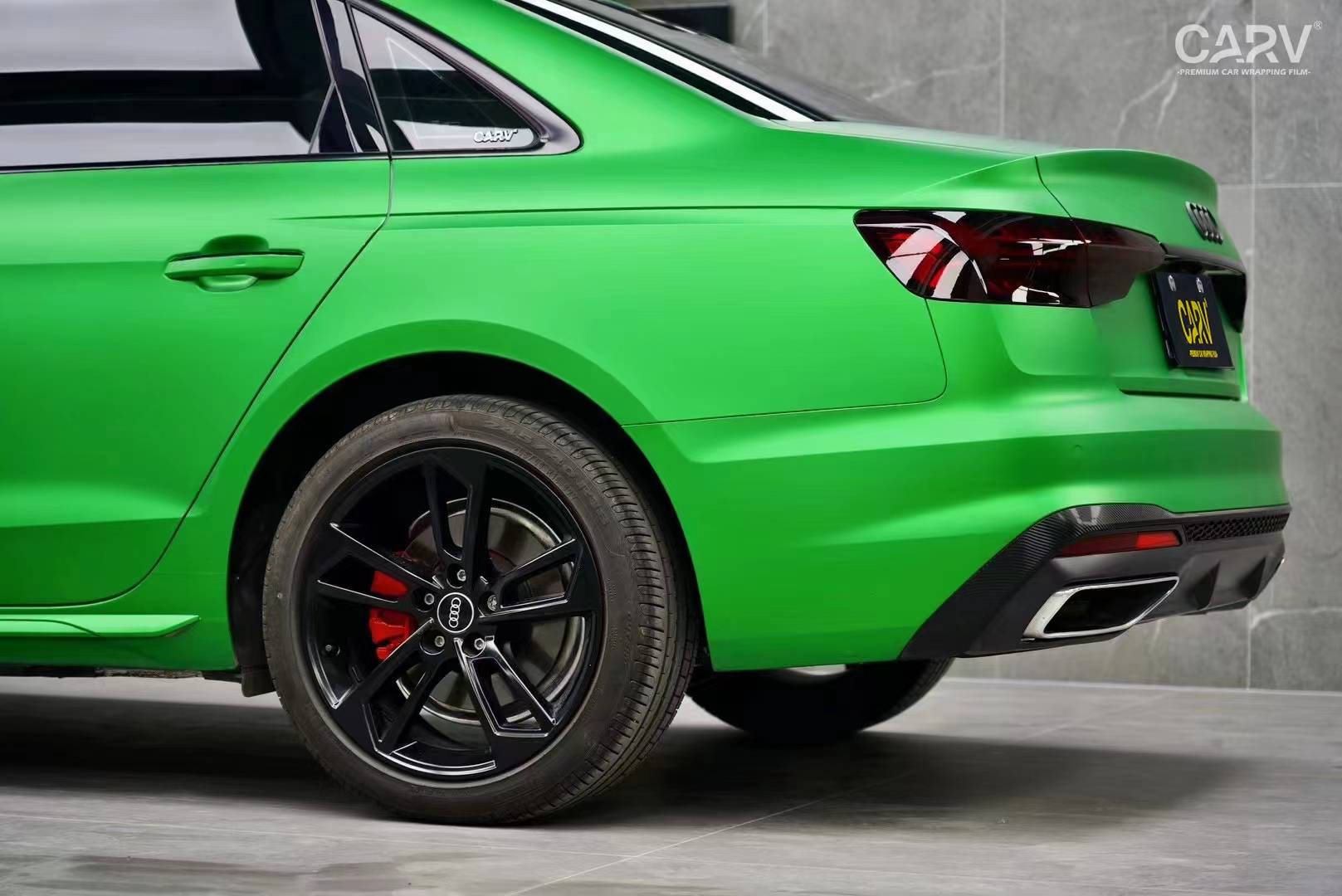 奥迪a4卡孚改色膜白金消光液态金属绿,生机盎然的绿色_搜狐汽车_搜狐