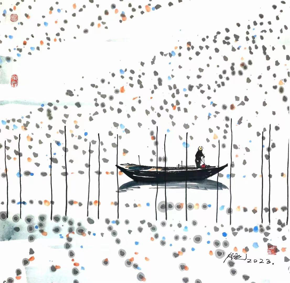 水彩画家汪钰元_江南长_作品_彩墨画