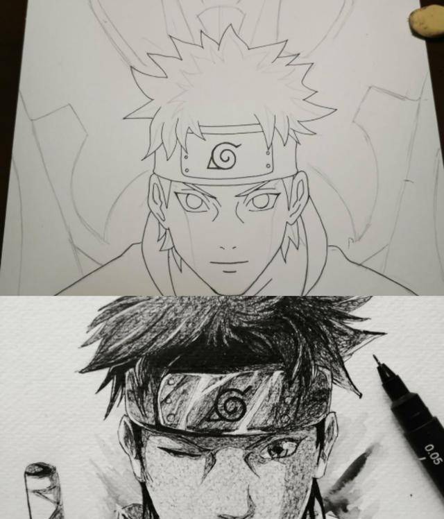 画中的小樱已经是佐助的妻子,头戴花冠帽子,披肩拂袖的发鬓,在涂上