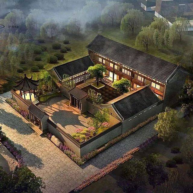 居所是收缩版的天地:翼展之屋顶为天,崇厚阶基衬托为地,人在其中