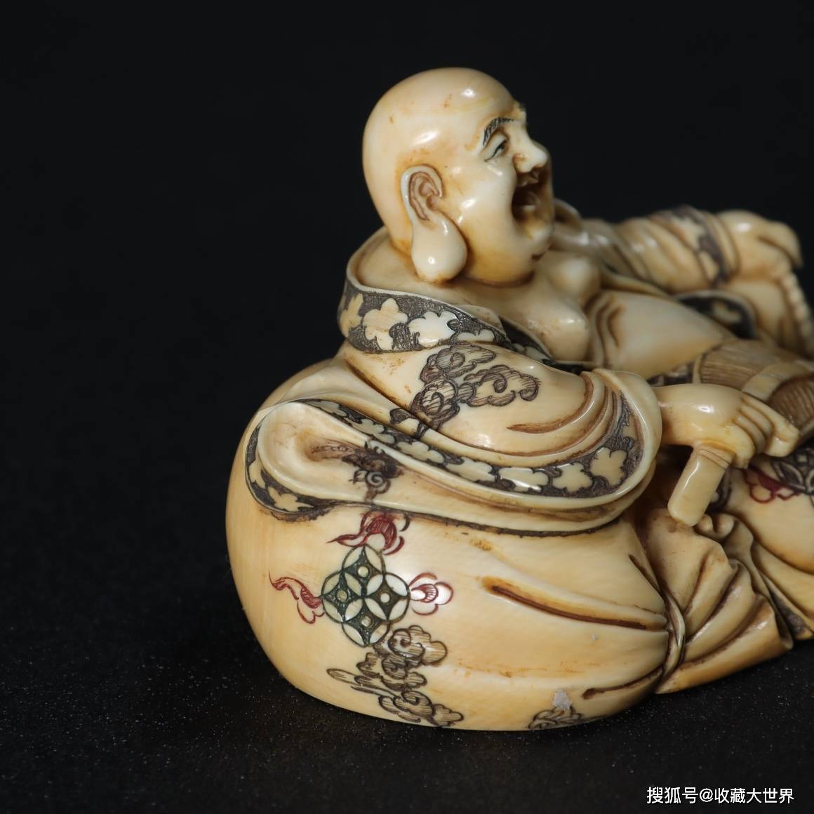 旧藏 老牙雕 弥勒佛 摆件_纹饰_规格_cm