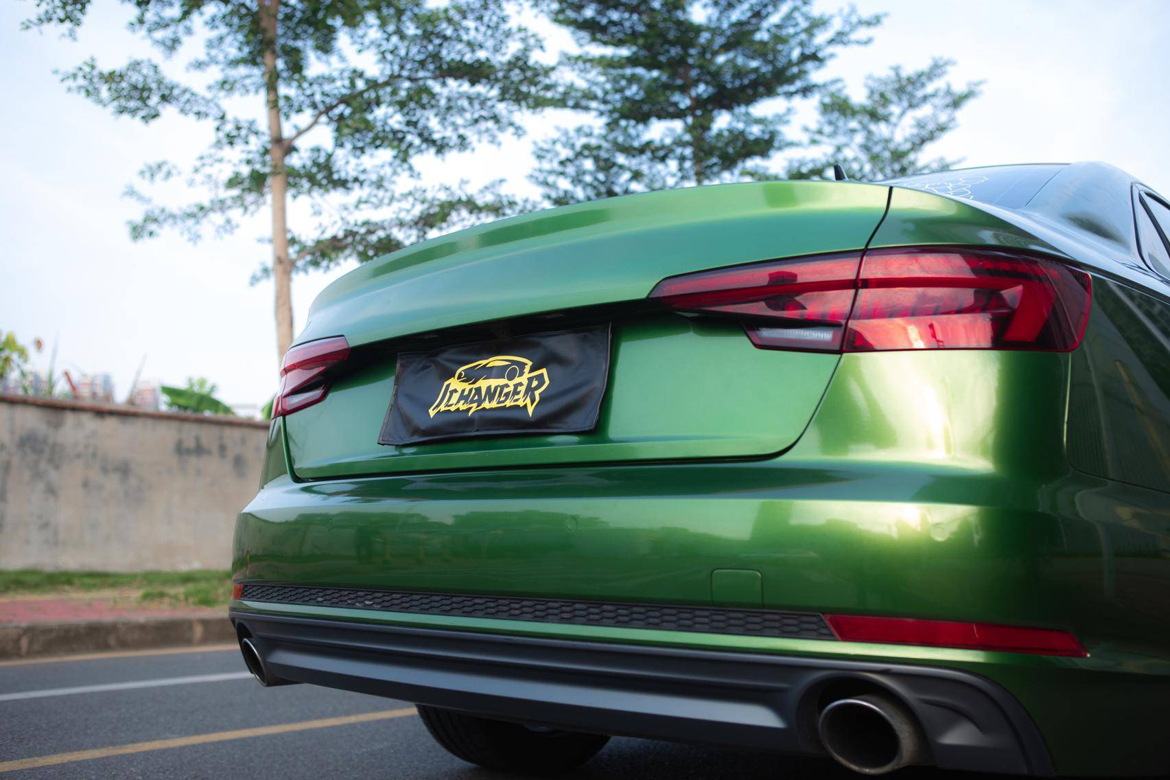 奥迪a4-icr改变者改色膜曼巴绿,色调清新且充满生机_搜狐汽车_搜狐网