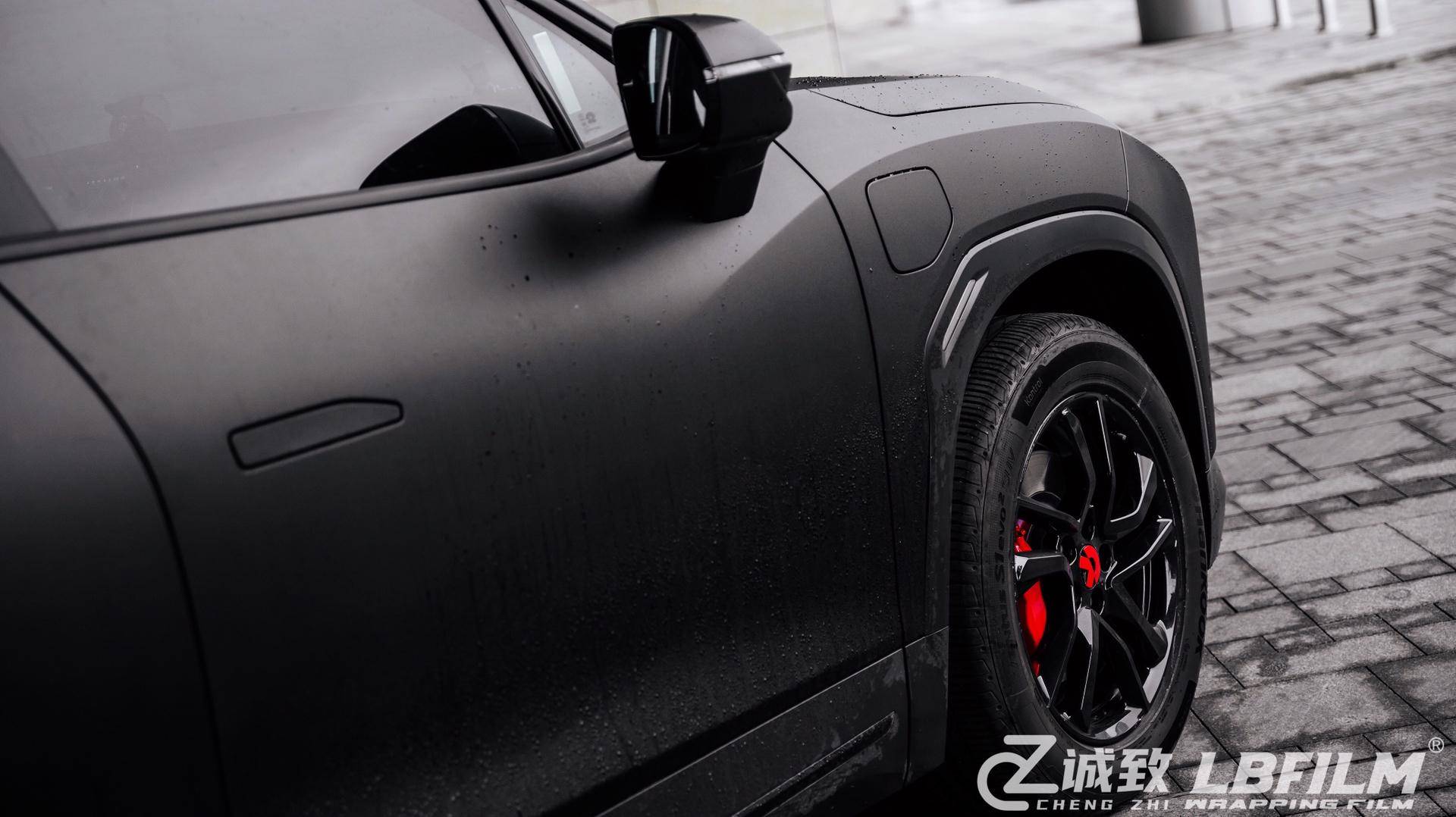 黑不溜秋的蔚来lbfilm改色膜磨砂黑,黑色系永远yyds_颜色_全车_品牌