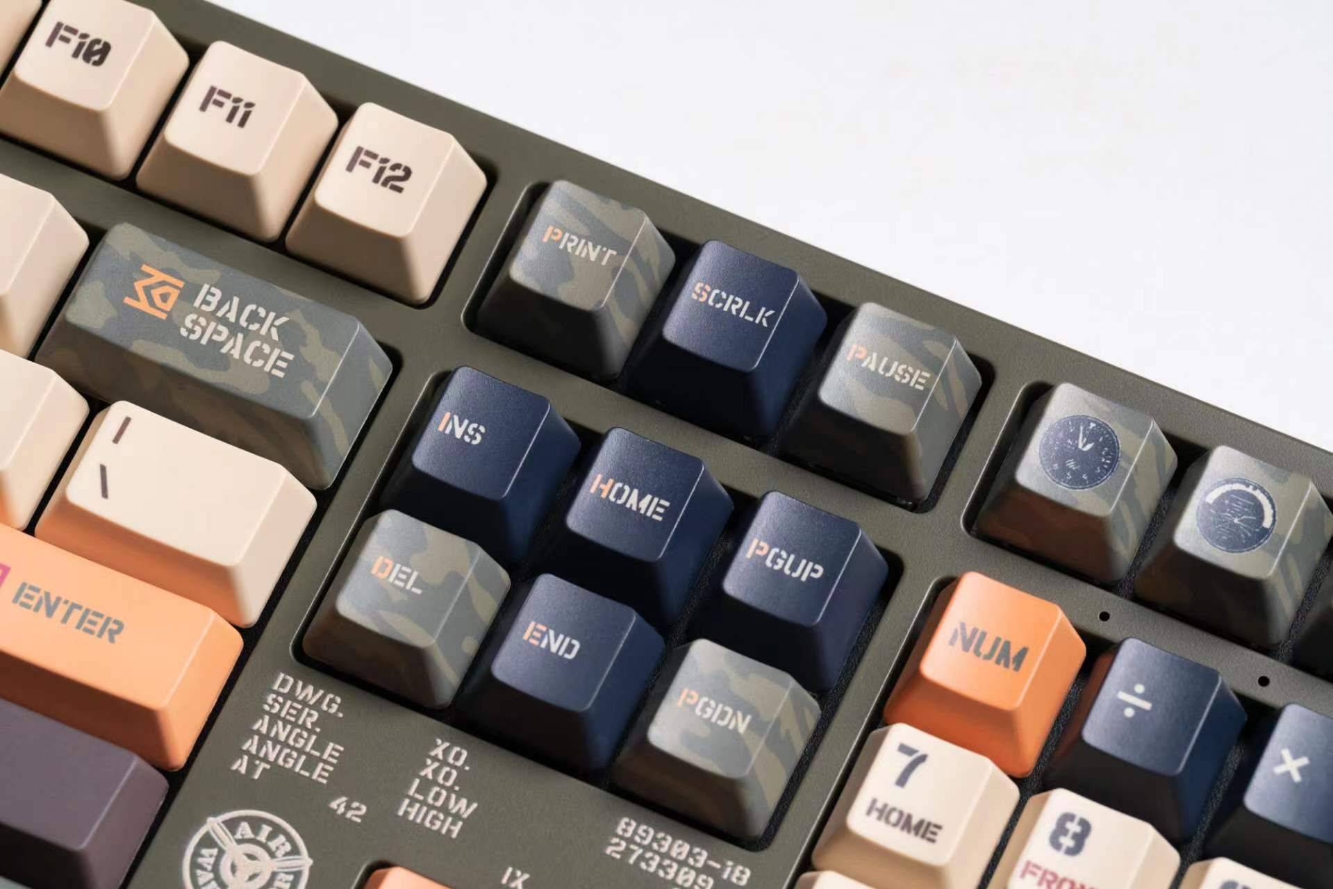 varmilo阿米洛勇士翱翔机械键盘体验_军事_迷彩_图案