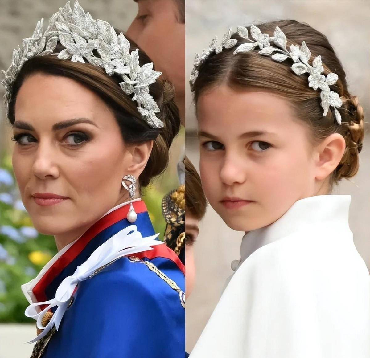 8岁夏洛特头戴花冠,像极了女王,在查尔斯加冕典礼上被挤在角落_卡米拉