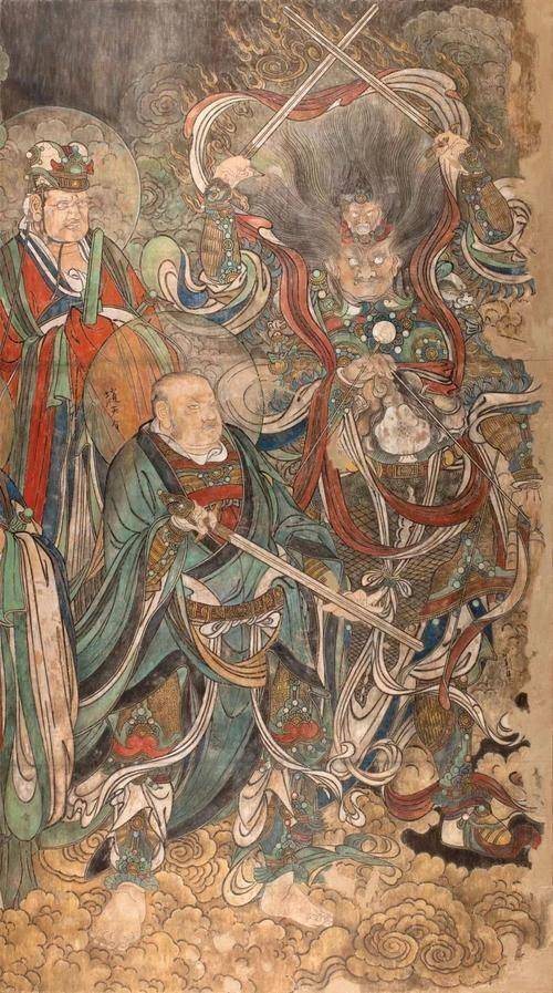 汉代的壁画技法以丝绸为主要材料,魏晋南北朝时期的壁画技法逐渐使用