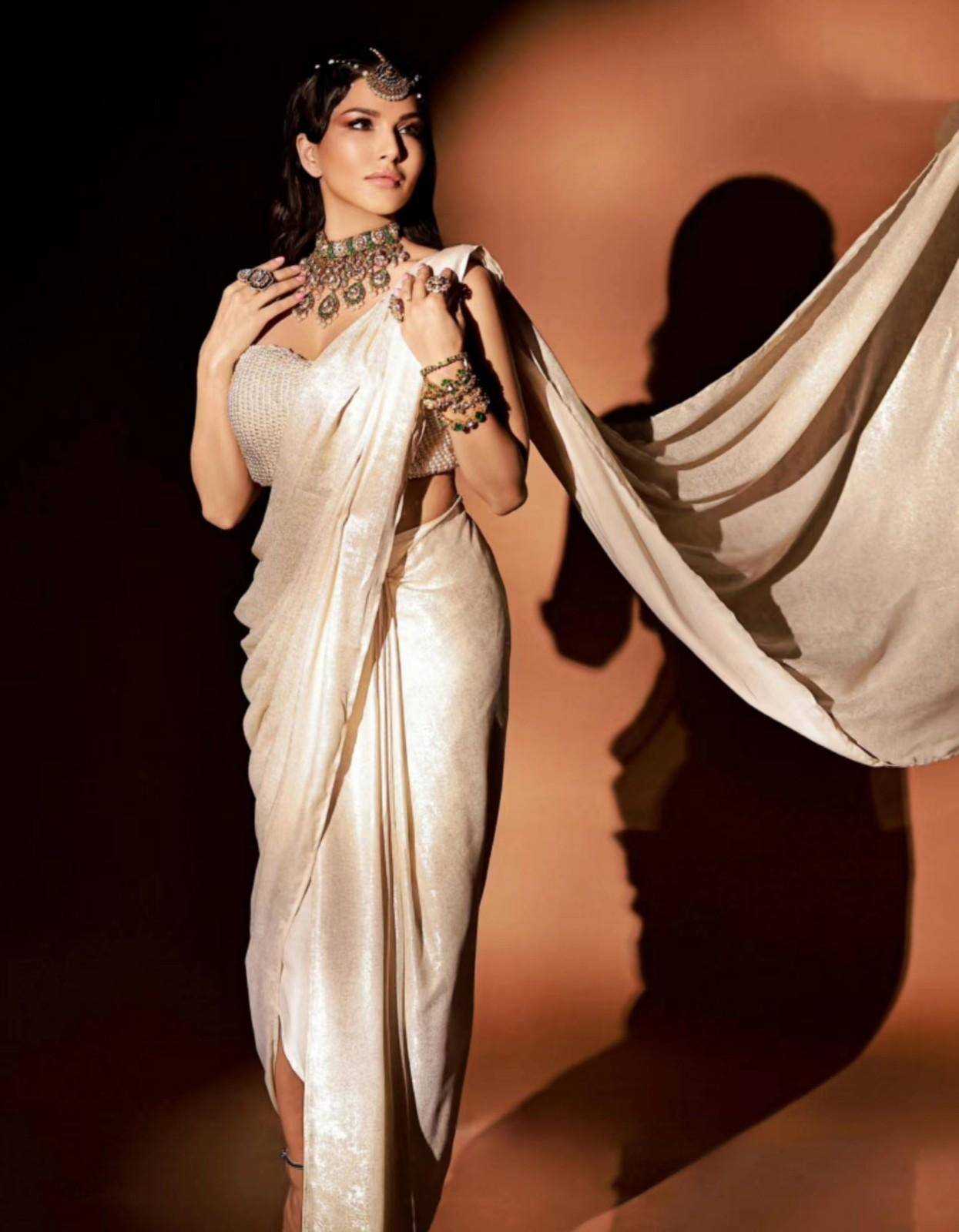 艳星sunny leone让印度男人为之疯狂,身穿黑灰色内衣