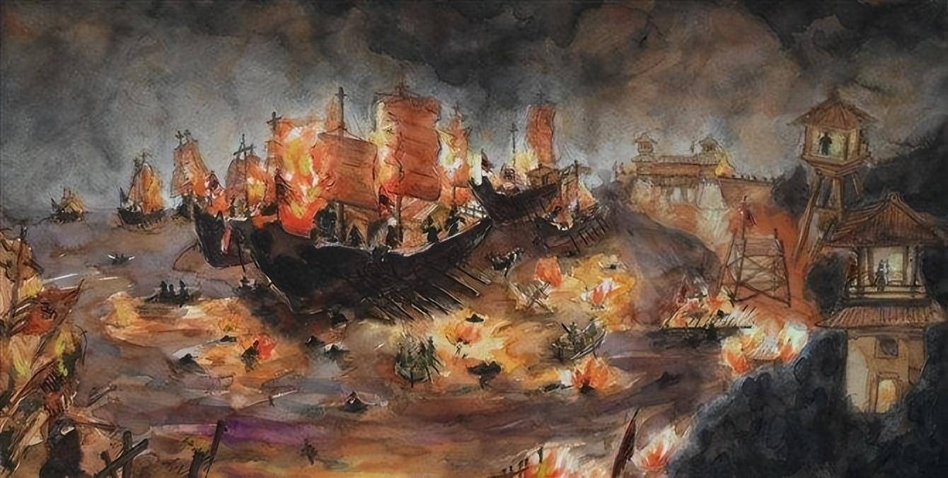 历史故事火烧赤壁_曹操_中国_孙刘联军