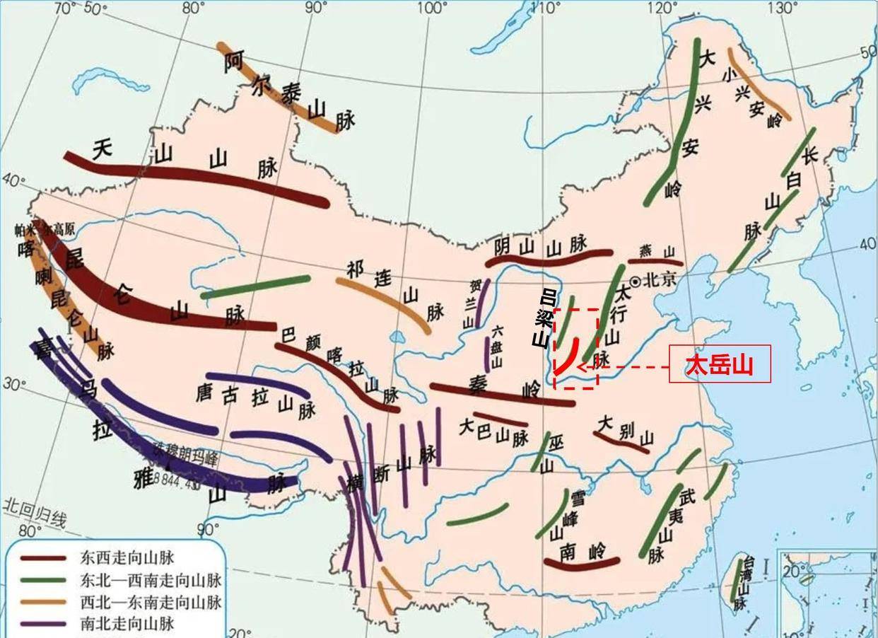 中国山脉地形图简图图片
