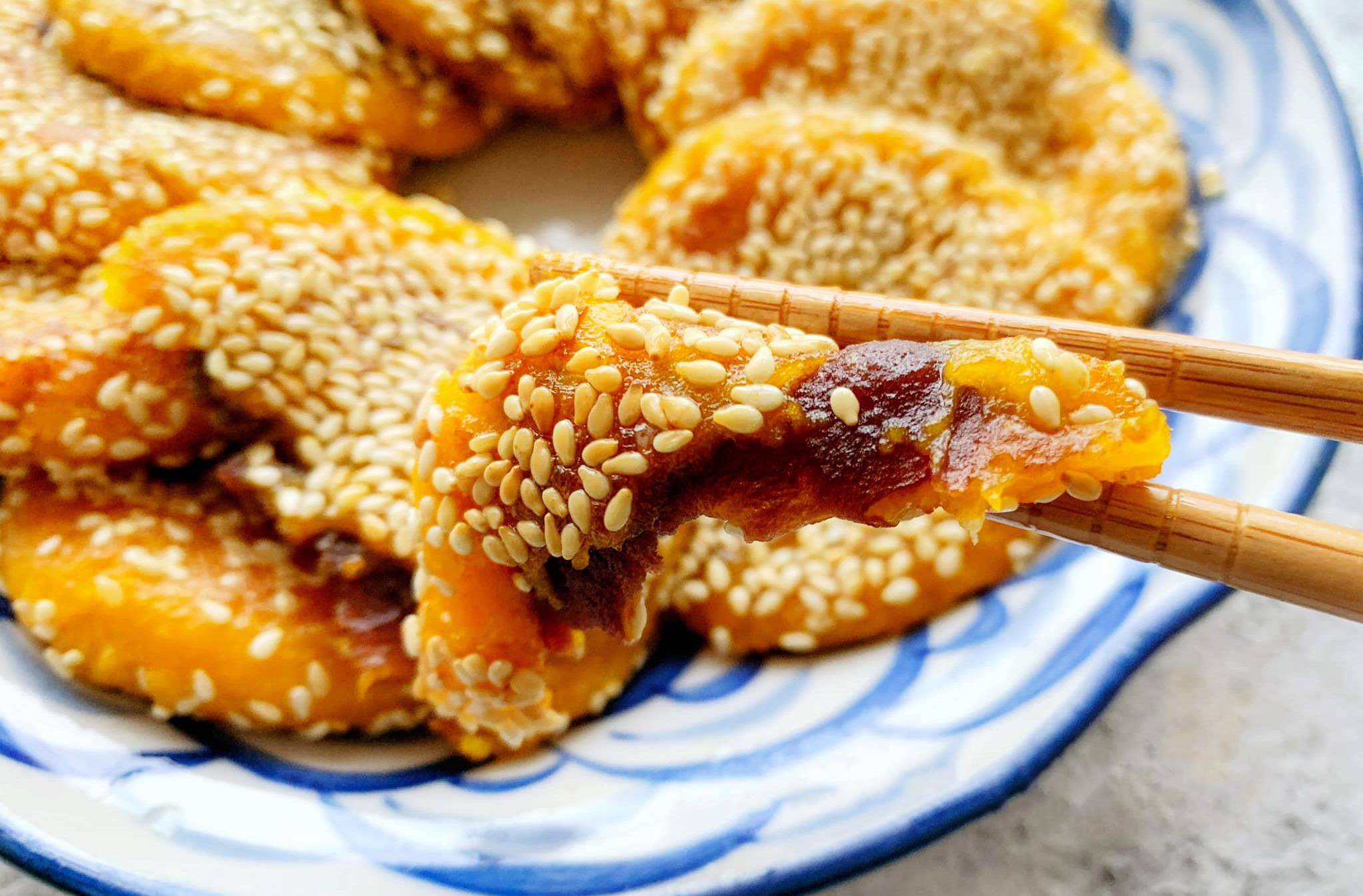 豆沙南瓜饼|香酥软糯,放凉了也没变硬!