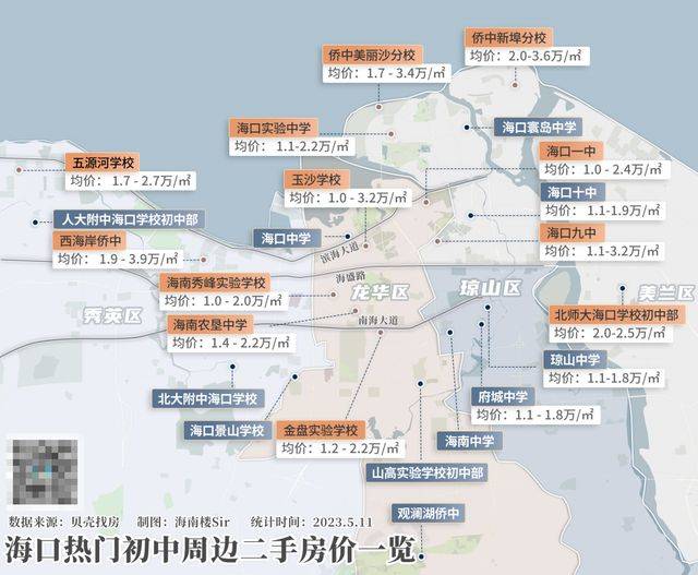 海口学区房划分图图片