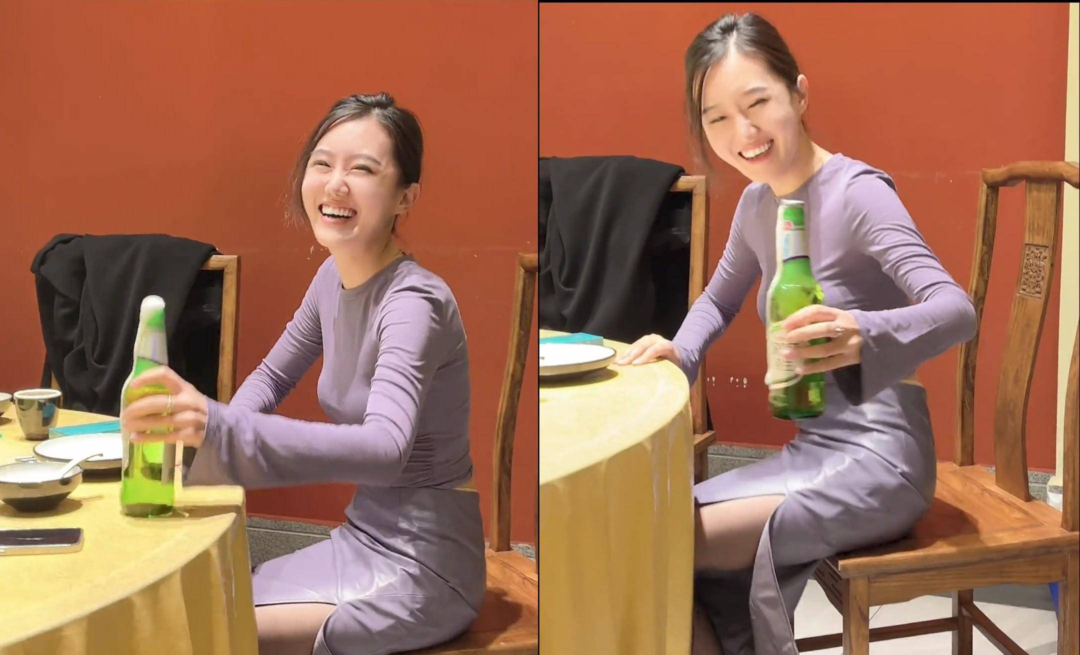 女子穿着高跟鞋打开啤酒瓶,试了三下才勉强掩饰尴尬,笑道:懦弱又贪玩