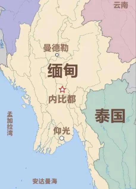 缅甸地图与中国地图图片