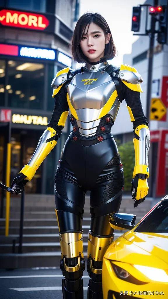 造型我会这么做 ai绘画作品女版钢铁侠_战斗_女性_战衣