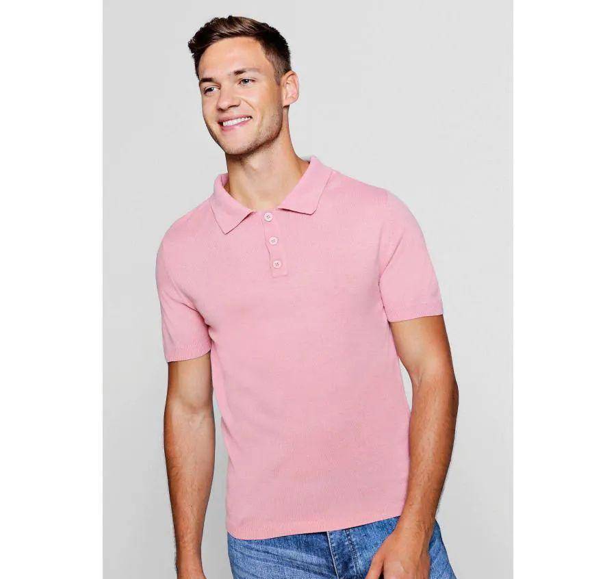 男士粉色系短袖polo衫搭配什么颜色裤子与鞋子,既显时尚潮流又显独特