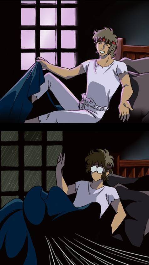 "你怎么了?"艾俄洛斯关心地问弟弟艾欧里亚.