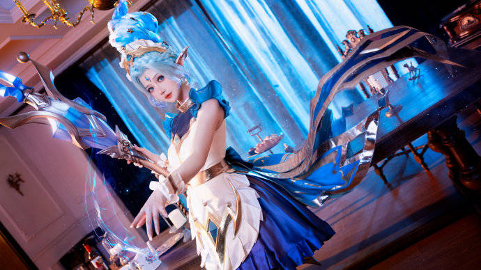 cos:金铲铲之战至臻风女迦娜cosplay正片17p-露儿大魔王_伊喵_白嫖