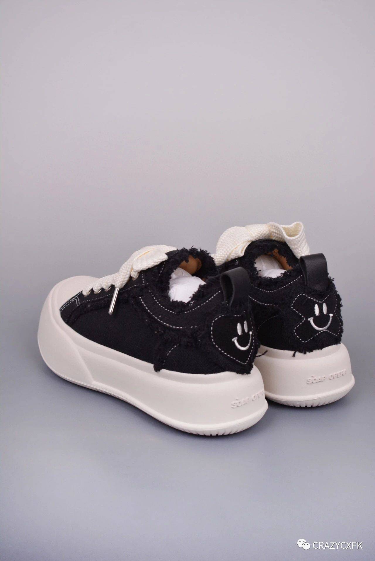 soap opera 开口笑泡泡厚底增高帆布鞋_鞋底_橡胶_图案