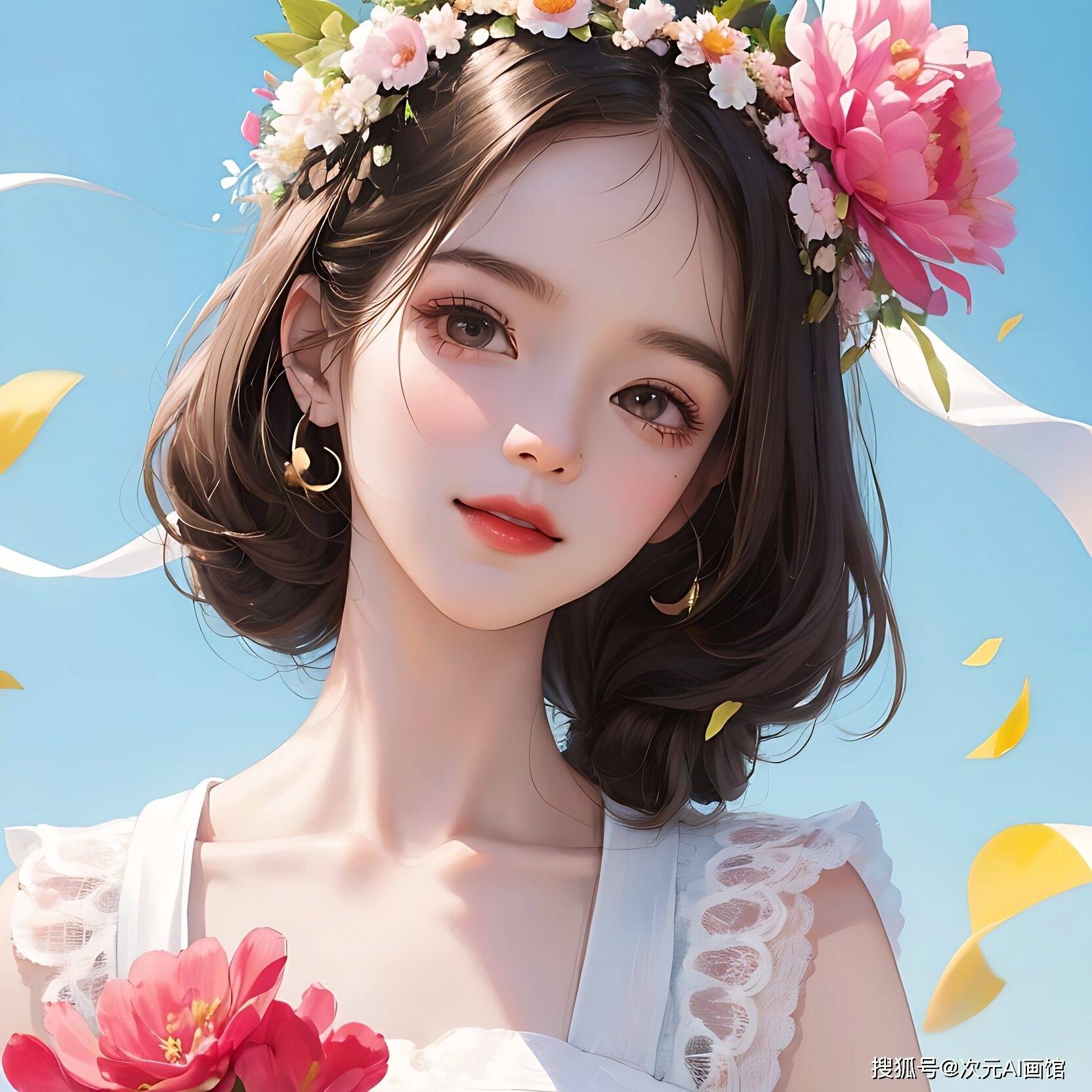 清甜美少女头像ai绘画测试:小狸猫,模型:人物模型(基础),风格:# 淡妆