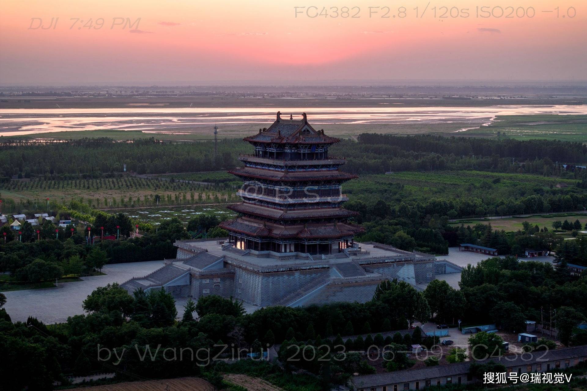 楼之一的鹳雀楼,十年前后的变化,说不大也不小_无人机_王之_黄河岸边