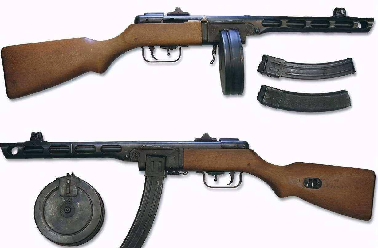 ppsh-41型衝鋒槍該槍採用35發彈匣或者71發彈鼓供彈,使用託卡列夫7.