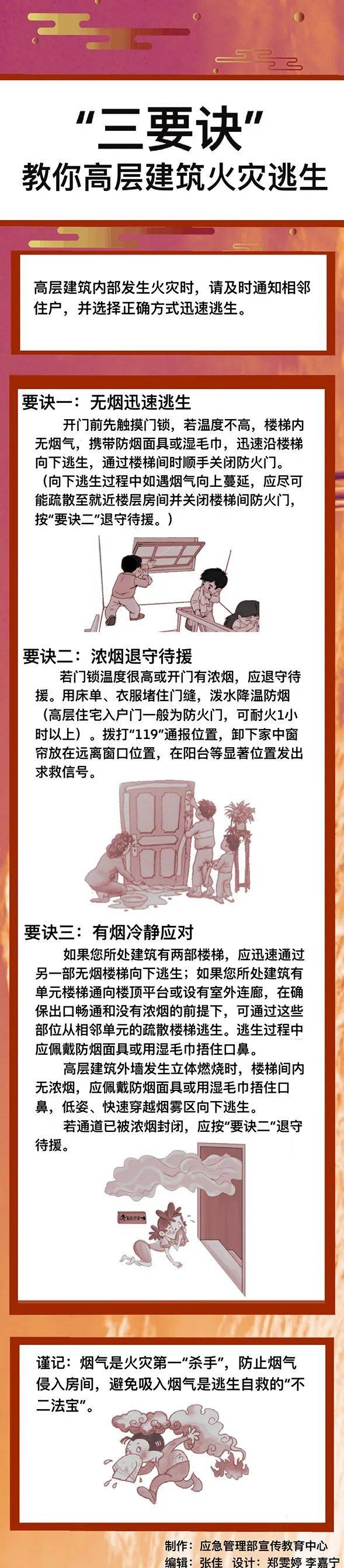 守护安全|"三要诀"教你高层建筑火灾逃生【应急科普