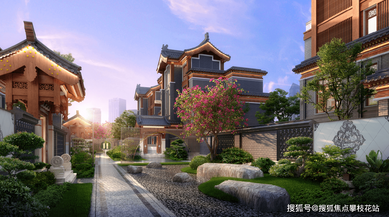 成都别墅推荐-天府新区 麓山板块 中德麓府叠拼别墅 传统中式府院