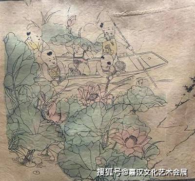 一线国际大拍重推人物长卷画作:杨寿平款百子图