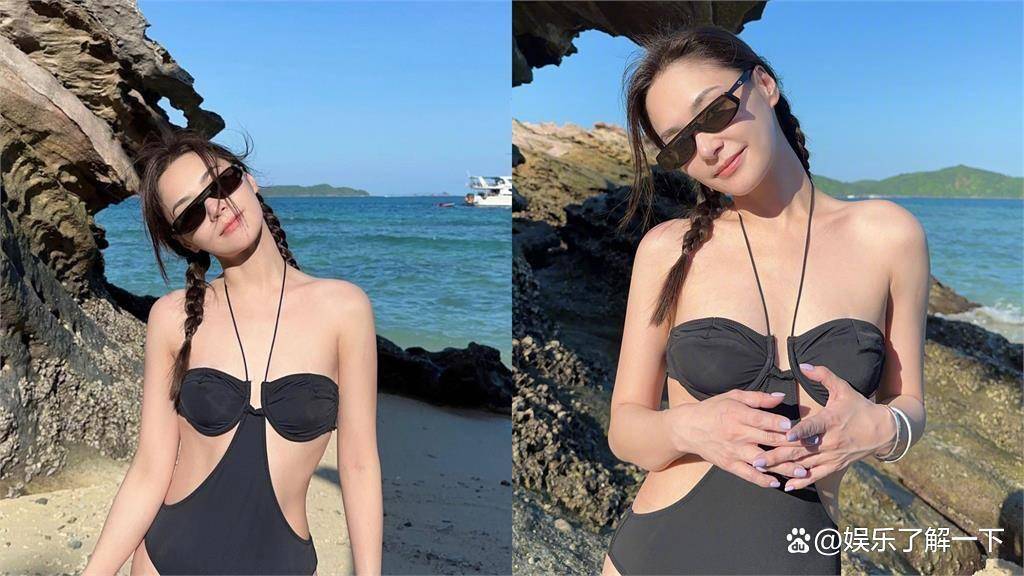 阿娇晒比基尼照，与「女版陈冠希」皇甫圣华同游普吉岛-阿娇胖了