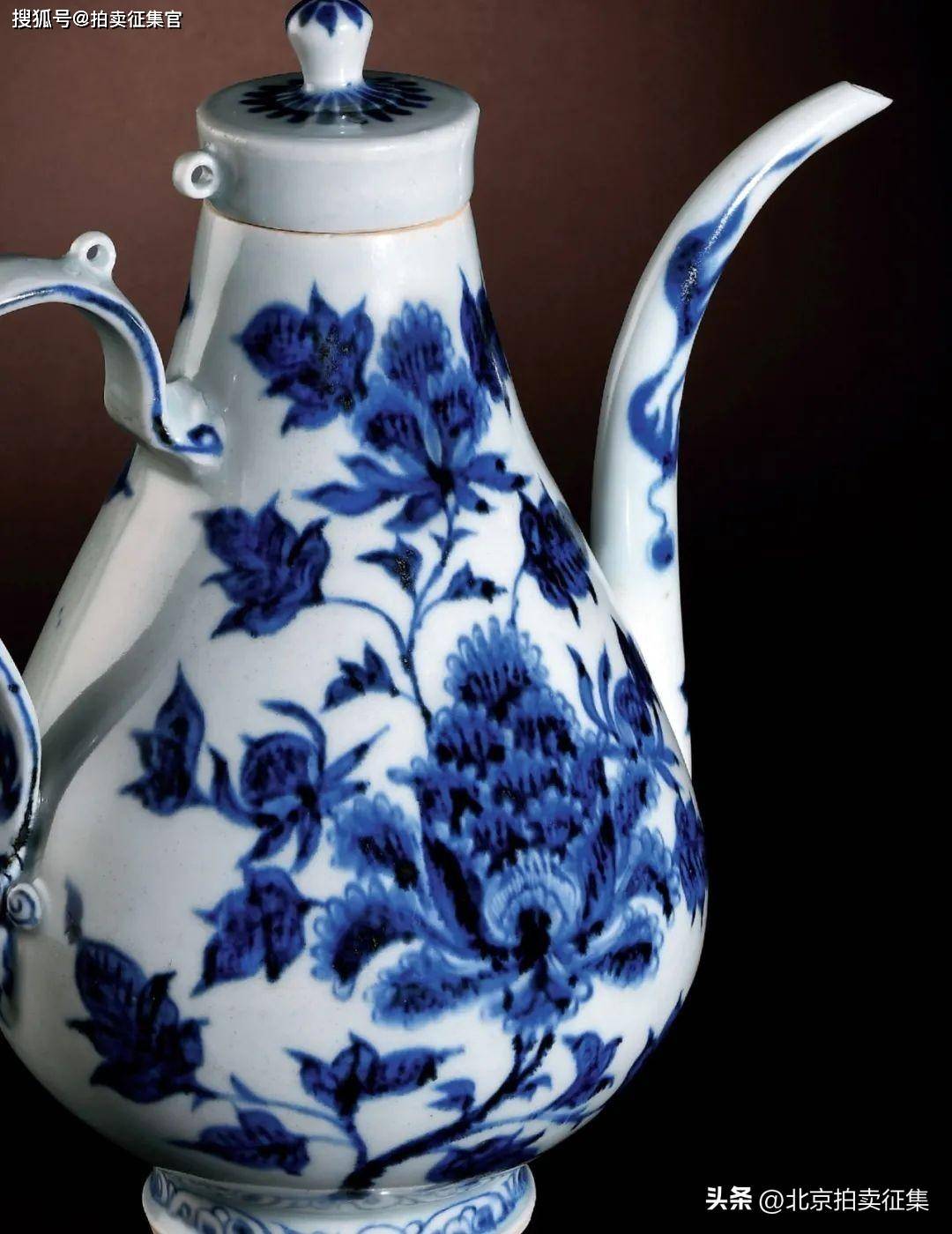 青花鼻祖：至正元青花执壶高清图文详细介绍元青花特征_搜狐网