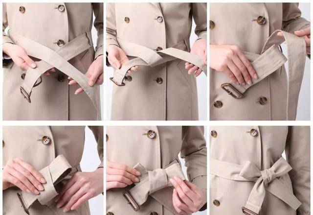 10种女士风衣腰带系法,手残党也能学会!_蝴蝶结_型格_扣子