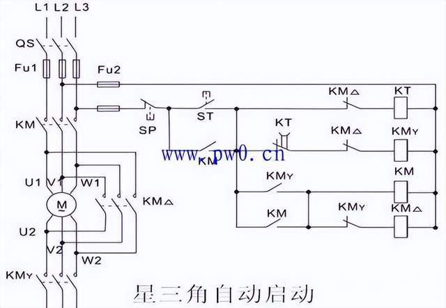 星3角启动简易接线图图片