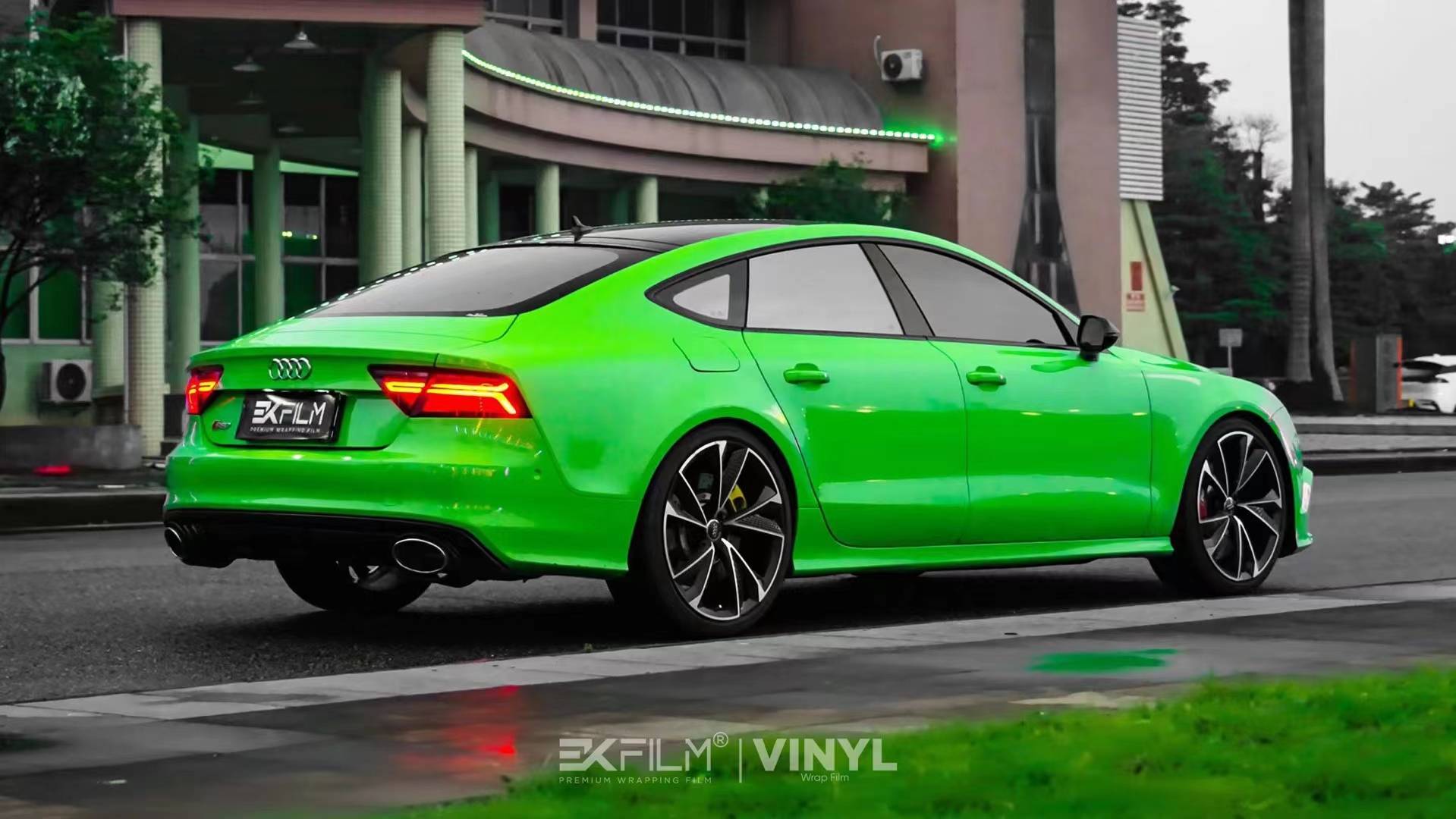 奥迪a7-ekfilm改色膜pet蝰蛇绿,满满的夏日清新气息_搜狐汽车_搜狐网