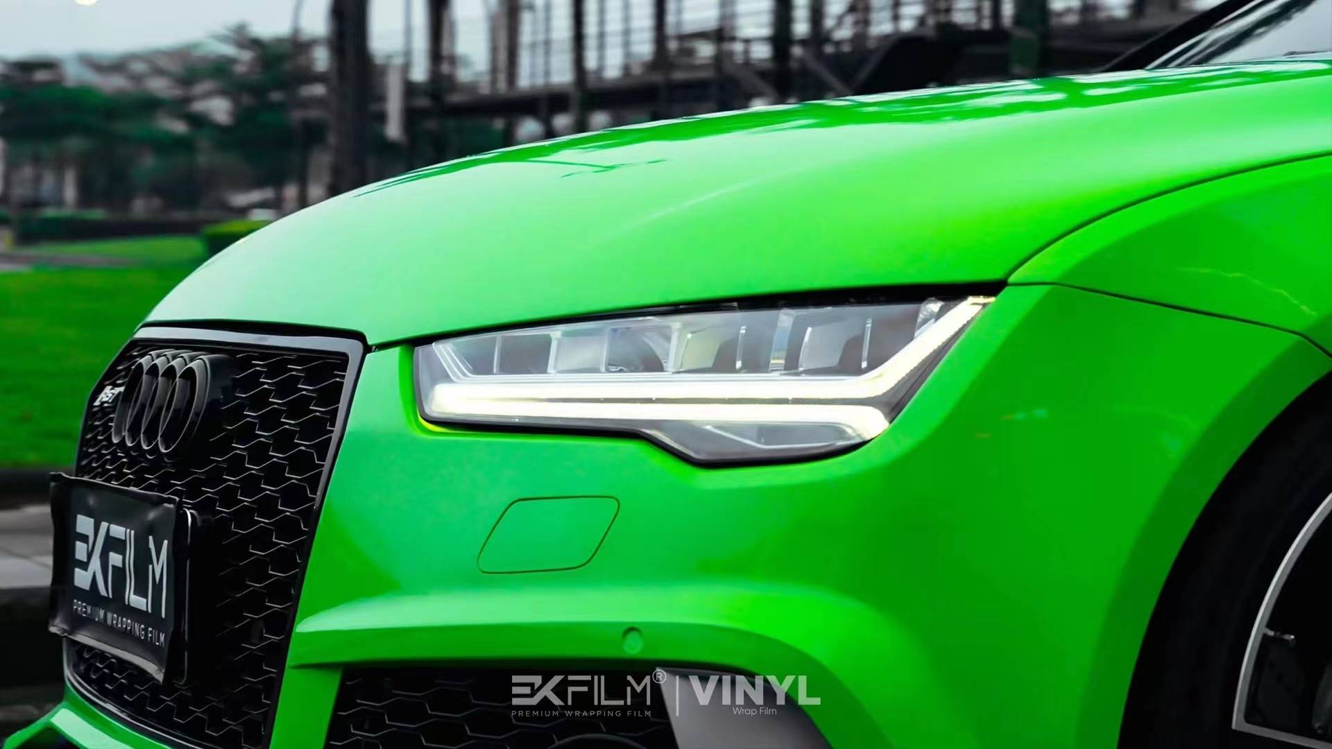 奥迪a7-ekfilm改色膜pet蝰蛇绿,充满生机和力量的调性_搜狐汽车_搜狐