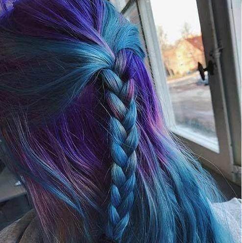 紫蓝色头发效果图图片