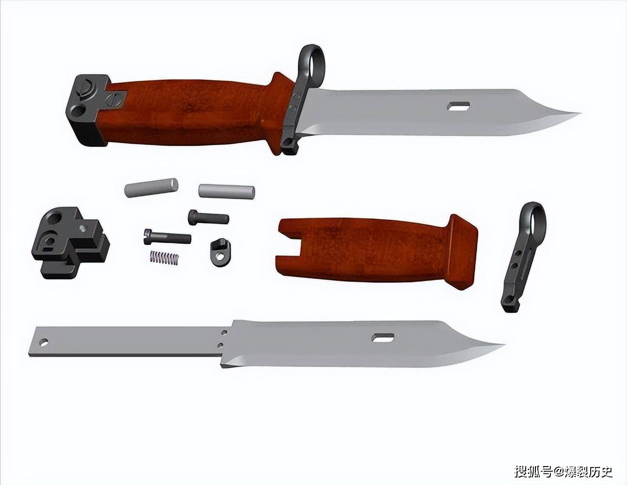 世界第一款多用途刺刀,苏联akm刺刀,美国m9,中国95共同的师傅