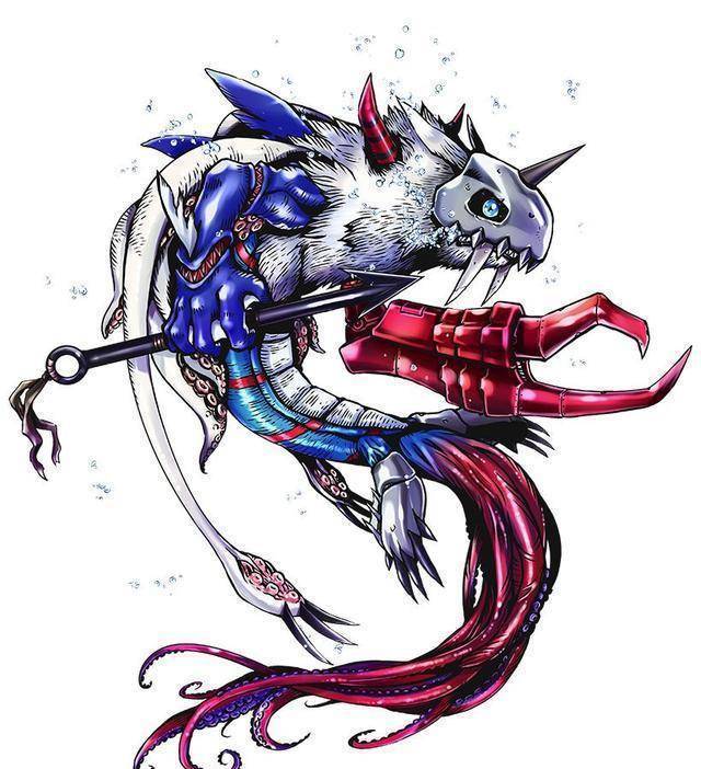 新究极体数码宝贝皇带鱼兽设定公开深海霸主致敬战神奎托斯_元素_剪刀