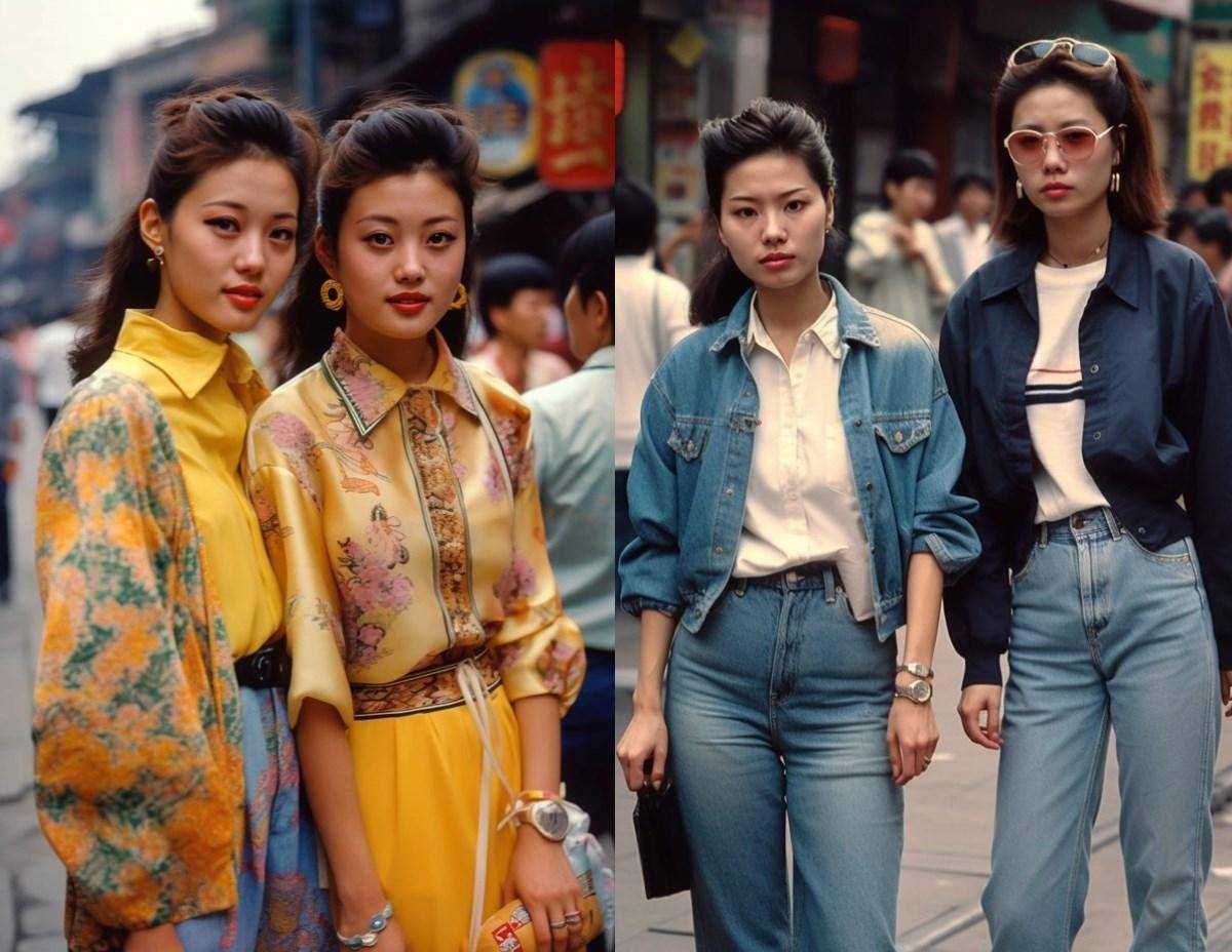 90年代的服装风格照片图片