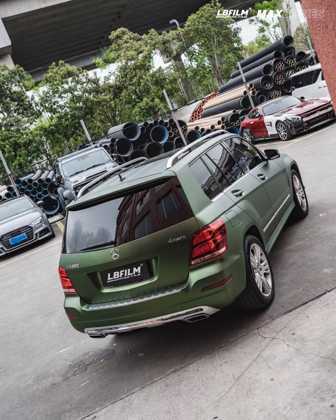 奔驰glk-lb改色膜超亚赛博绿,清新的绿色_搜狐汽车_搜狐网