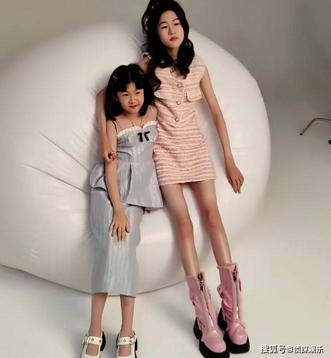 贝儿身高比肩妈妈,长腿细得"逆天"_小叶子_鲍蕾_妹妹