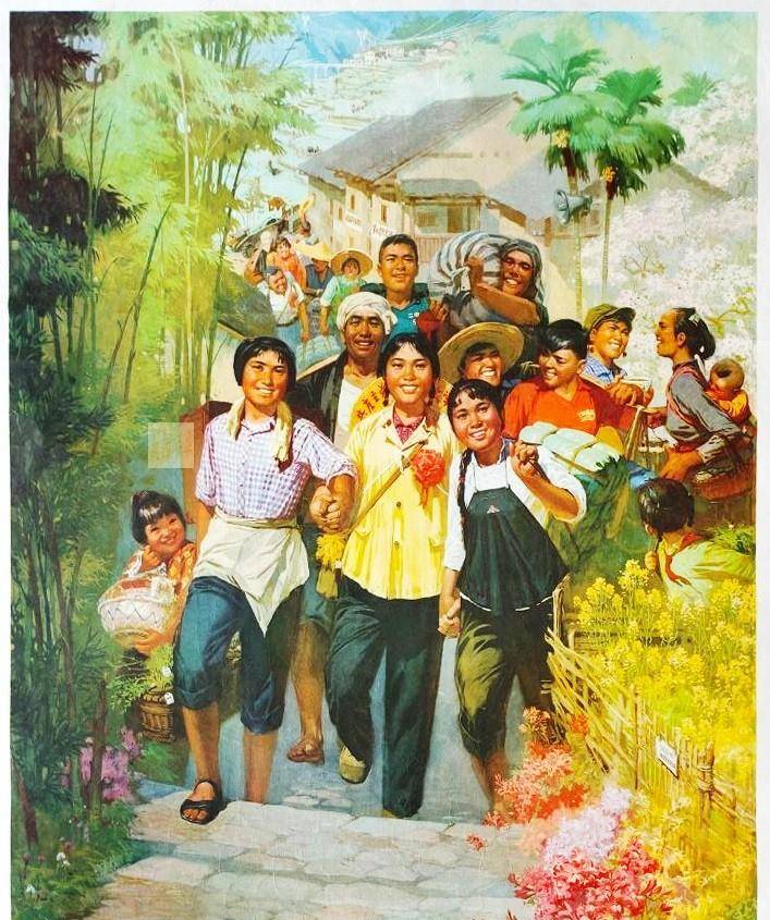 上山下乡知识青年题材宣传画,对过来的人有着刻骨铭心的印象_年画_画
