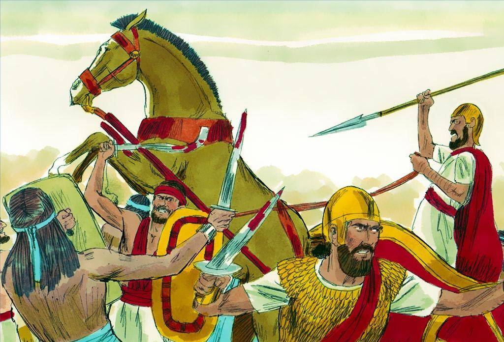 约押带领军队进攻亚兰人,于是亚兰人败退了.亚比筛攻打亚扪人.