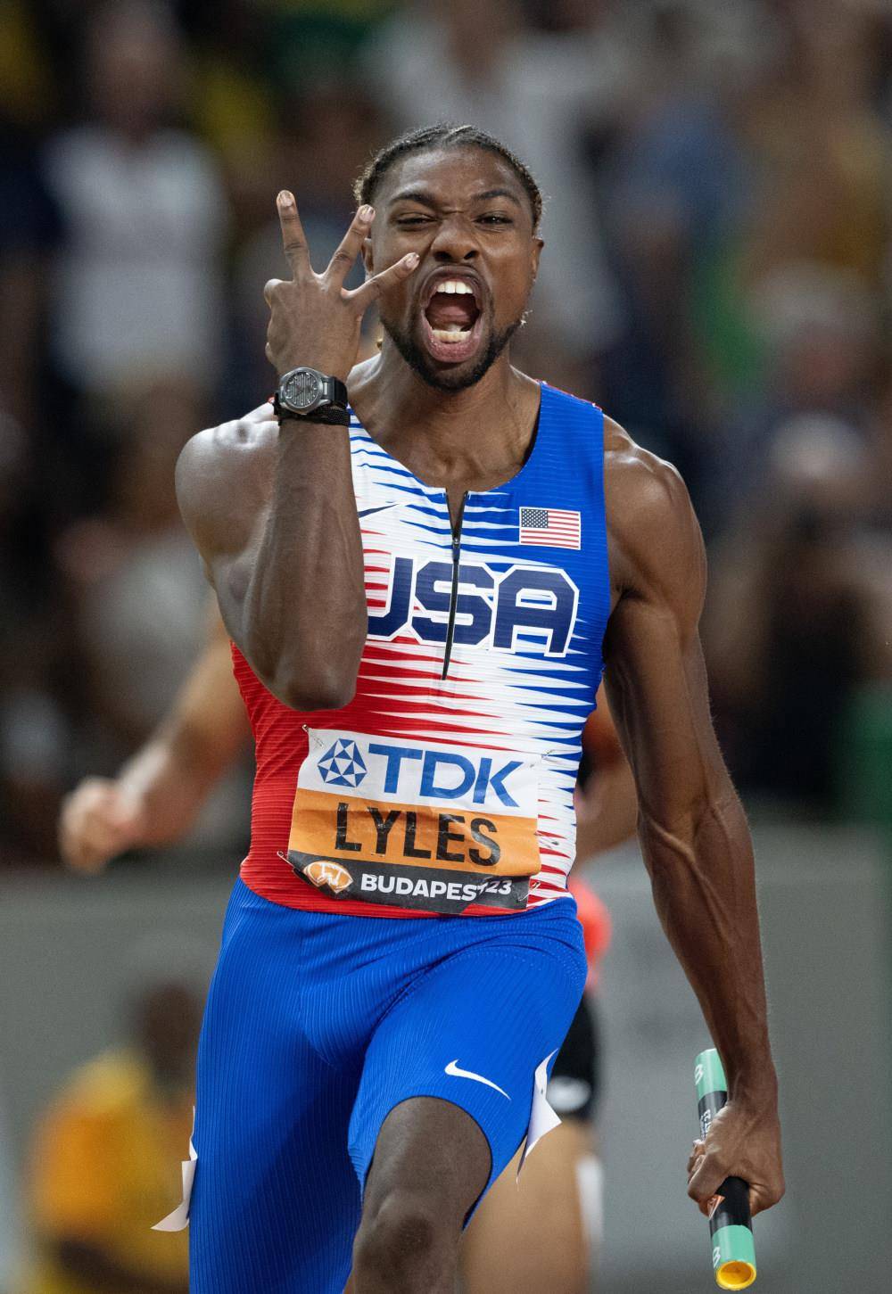 (田径世锦赛)美国队夺得男子4x100米接力冠军