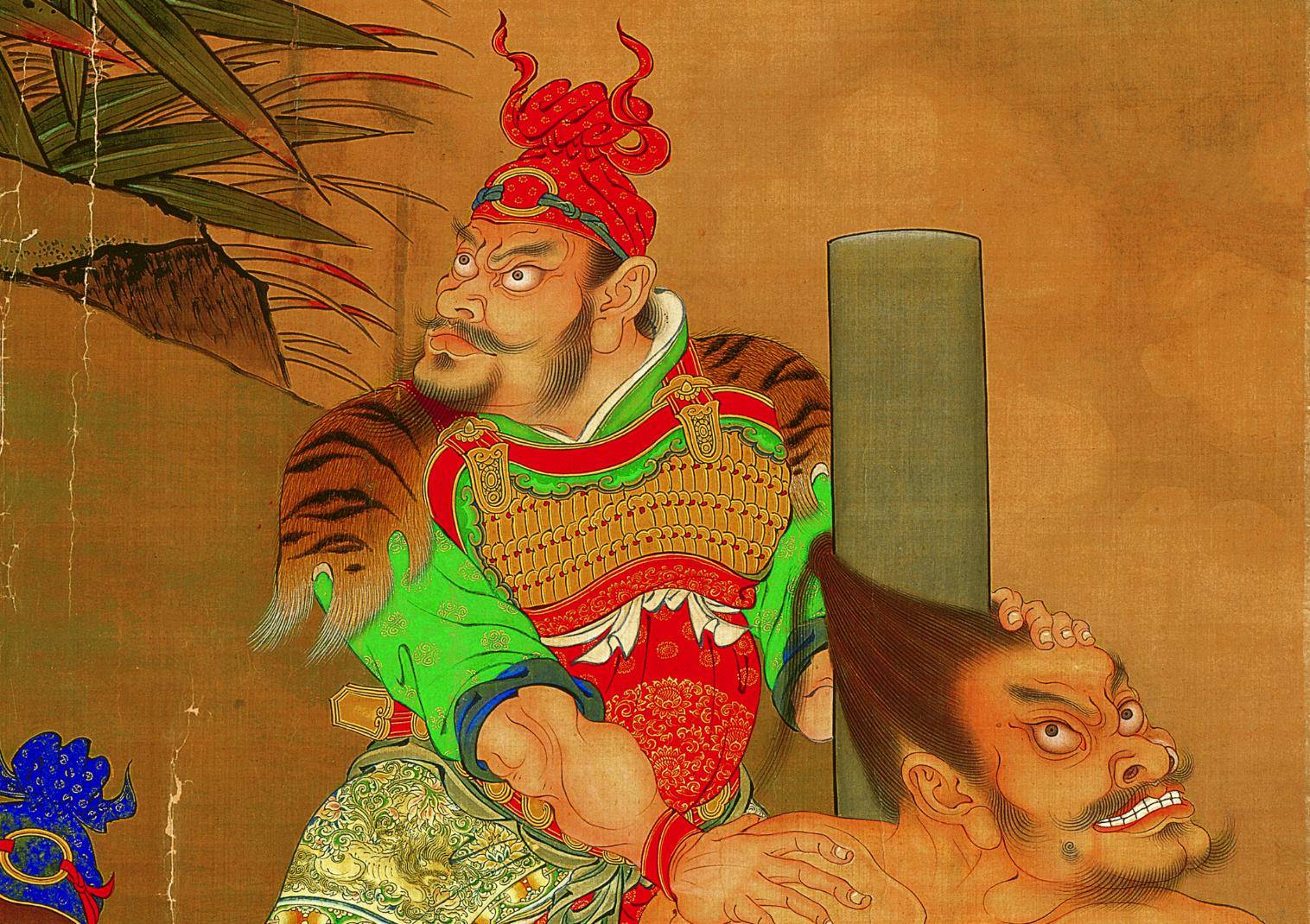 《关羽擒将图》:沉寂宫廷百年,它竟是明朝皇帝的战旗?_商喜_庞德_三国