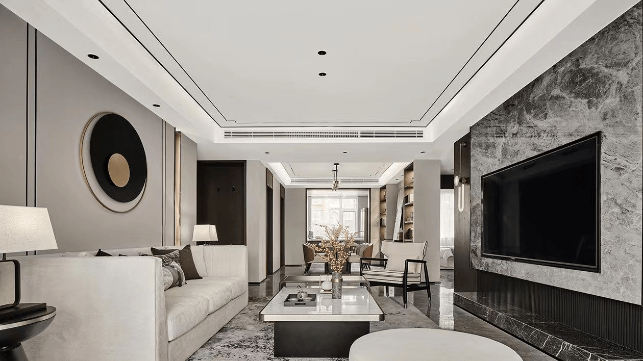 临沂百纳易筑装饰:奥正诚园151平米新中式装修效果图